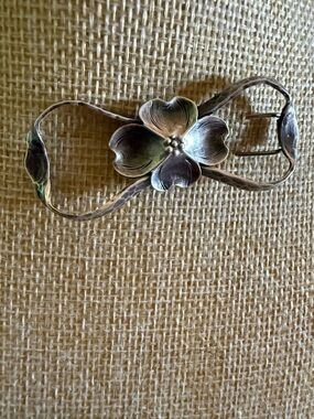 Vintage Stuart Nye Sterling Silver Dogwood Floral Hair Pin